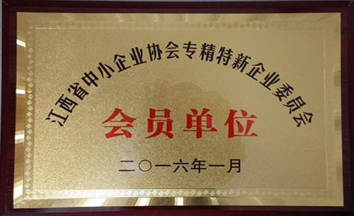公司成为江西省中小企业专精特新企业委员会会员单位
